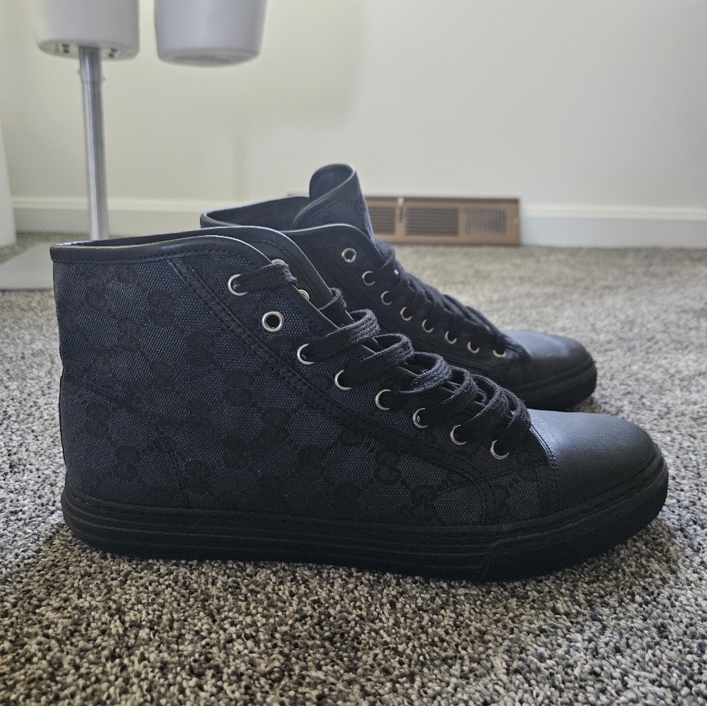 Guccimonogram Pattern Canvas Sneakers - image 4